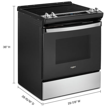 Whirlpool YWEE515S0LS Electric Range | 30" Capacity, Stainless Steel, Smart Features
