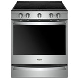 Whirlpool YWEE750H0HZ Electric Range, 6.4 cu. ft. Capacity, 30 inch Exterior Width, True Convection, 5 Burners, Storage Drawer, Yes, Self Clean, 3,000 W Highest Element, Stainless Steel colour