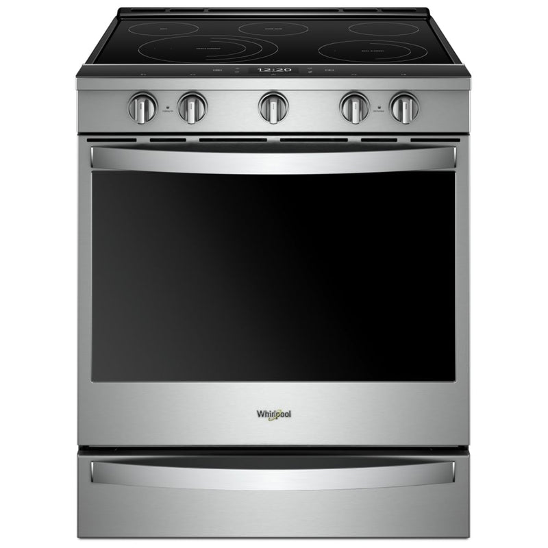 Whirlpool YWEE750H0HZ Electric Range, 6.4 cu. ft. Capacity, 30 inch Exterior Width, True Convection, 5 Burners, Storage Drawer, Yes, Self Clean, 3,000 W Highest Element, Stainless Steel colour