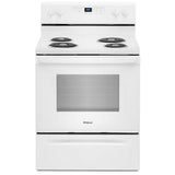 Whirlpool YWFC150M0JW Electric Range, 4.8 cu. ft. Capacity, 30 inch Exterior Width, 4 Burners, Storage Drawer, Manual Clean, 2,400 W Highest Element, White colour