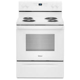 Whirlpool YWFC150M0JW Electric Range, 4.8 cu. ft. Capacity, 30 inch Exterior Width, 4 Burners, Storage Drawer, Manual Clean, 2,400 W Highest Element, White colour