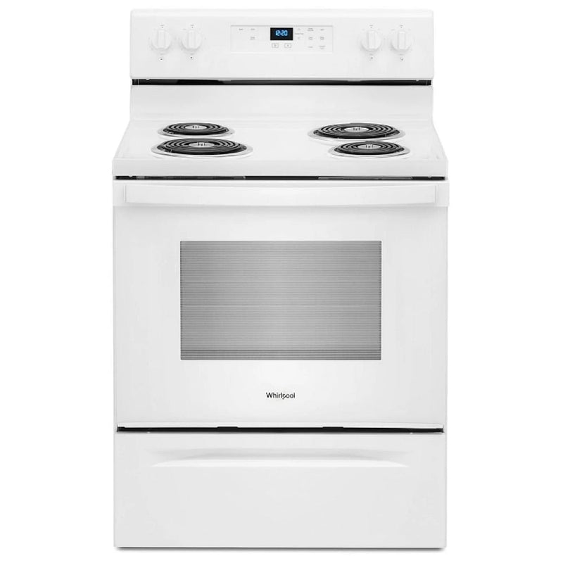 Whirlpool YWFC150M0JW Electric Range, 4.8 cu. ft. Capacity, 30 inch Exterior Width, 4 Burners, Storage Drawer, Manual Clean, 2,400 W Highest Element, White colour