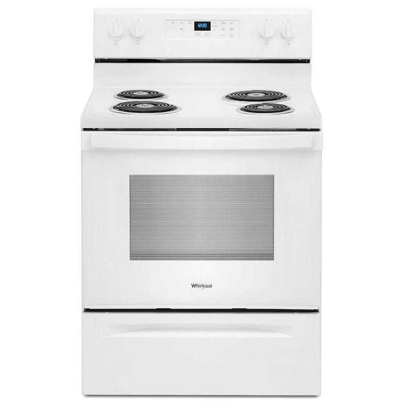 Whirlpool YWFC315S0JW Electric Range, 4.8 cu. ft. Capacity, 30 inch Exterior Width, 4 Burners, Storage Drawer, Self Clean, 2,400 W Highest Element, White colour