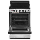 Whirlpool YWFE50M4HS Electric Range, 2.96 cu. ft. Capacity, 24 inch Exterior Width, 4 Burners, Storage Drawer, Manual Clean, 2,000 W Highest Element, Stainless Steel colour