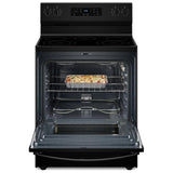 Whirlpool YWFES3330RB Electric Range, 5.3 cu. ft. Capacity, 30 inch Exterior Width, 5 Burners, Storage Drawer, Steam Clean, 3,000 W Highest Element, Black colour