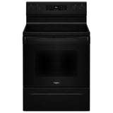 Whirlpool YWFES3330RB Electric Range, 5.3 cu. ft. Capacity, 30 inch Exterior Width, 5 Burners, Storage Drawer, Steam Clean, 3,000 W Highest Element, Black colour
