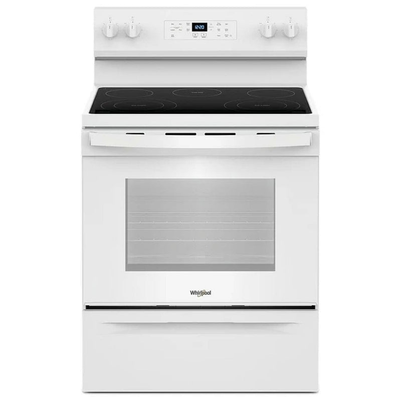Whirlpool YWFES3330RW Electric Range, 5.3 cu. ft. Capacity, 30 inch Exterior Width, 5 Burners, Storage Drawer, Steam Clean, 3,000 W Highest Element, White colour