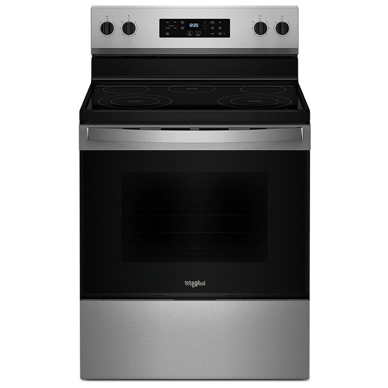 Whirlpool YWFES3330RZ Electric Range, 5.3 cu. ft. Capacity, 30 inch Exterior Width, 5 Burners, Storage Drawer, Steam Clean, 3,000 W Highest Element, Stainless Steel colour