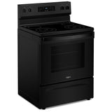 Whirlpool YWFES3530RB Electric Range, 5.3 cu. ft. Capacity, 30 inch Exterior Width, 4 Burners, Storage Drawer, Self Clean, 3,000 W Highest Element, Black colour