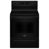 Whirlpool YWFES3530RB Electric Range, 5.3 cu. ft. Capacity, 30 inch Exterior Width, 4 Burners, Storage Drawer, Self Clean, 3,000 W Highest Element, Black colour