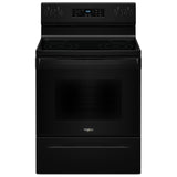 Whirlpool YWFES3530RB Electric Range, 5.3 cu. ft. Capacity, 30 inch Exterior Width, 4 Burners, Storage Drawer, Self Clean, 3,000 W Highest Element, Black colour