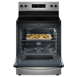 Whirlpool YWFES3530RS Electric Range, 5.3 cu. ft. Capacity, 30 inch Exterior Width, 4 Burners, Storage Drawer, Self Clean, 3,000 W Highest Element, Stainless Steel colour