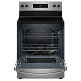 Whirlpool YWFES3530RS Electric Range, 5.3 cu. ft. Capacity, 30 inch Exterior Width, 4 Burners, Storage Drawer, Self Clean, 3,000 W Highest Element, Stainless Steel colour
