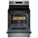 Whirlpool YWFES3530RS Electric Range, 5.3 cu. ft. Capacity, 30 inch Exterior Width, 4 Burners, Storage Drawer, Self Clean, 3,000 W Highest Element, Stainless Steel colour