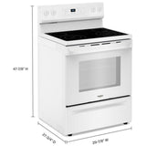 Whirlpool YWFES3530RW Electric Range, 5.3 cu. ft. Capacity, 30 inch Exterior Width, 4 Burners, Storage Drawer, Self Clean, 3,000 W Highest Element, White colour
