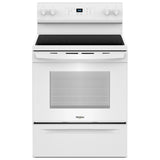 Whirlpool YWFES3530RW Electric Range, 5.3 cu. ft. Capacity, 30 inch Exterior Width, 4 Burners, Storage Drawer, Self Clean, 3,000 W Highest Element, White colour