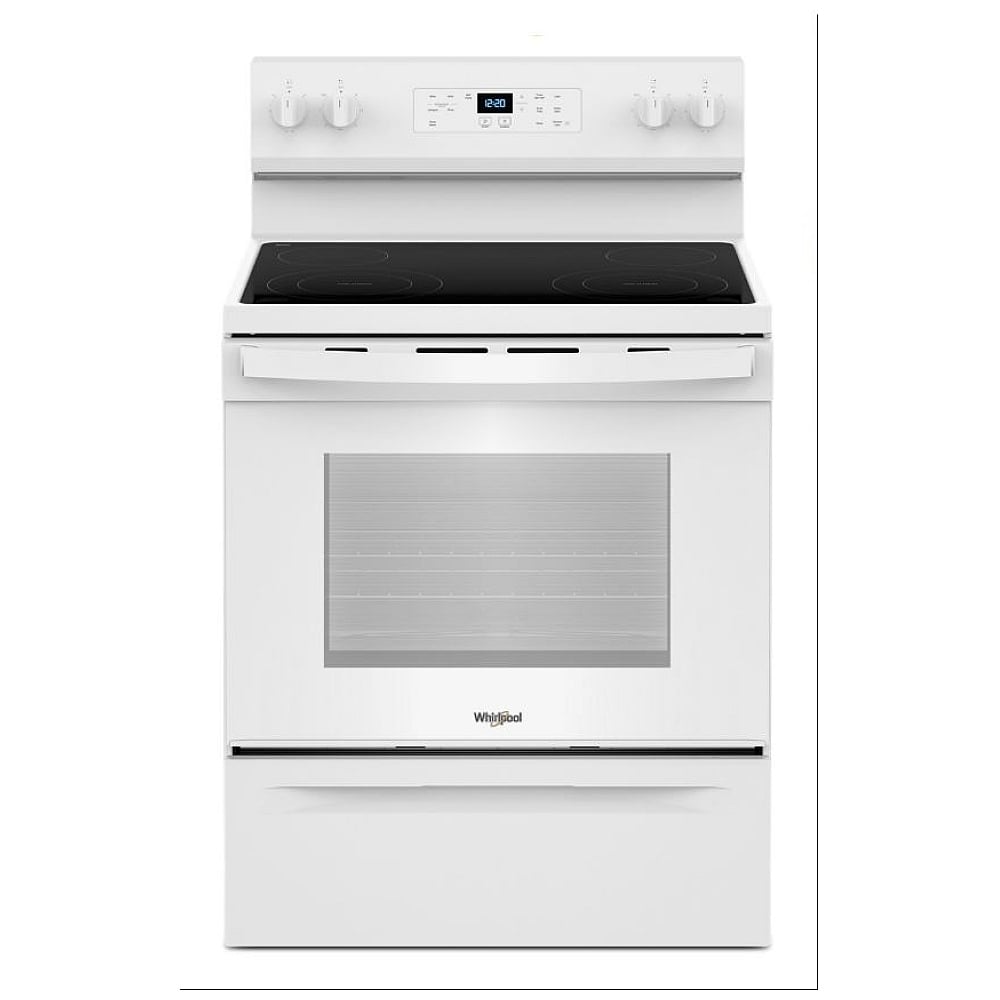 Whirlpool YWFES3530RW Electric Range, 5.3 cu. ft. Capacity, 30 inch Exterior Width, 4 Burners, Storage Drawer, Self Clean, 3,000 W Highest Element, White colour