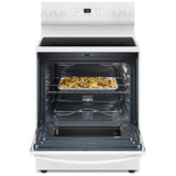 Whirlpool YWFES3530RW Electric Range, 5.3 cu. ft. Capacity, 30 inch Exterior Width, 4 Burners, Storage Drawer, Self Clean, 3,000 W Highest Element, White colour