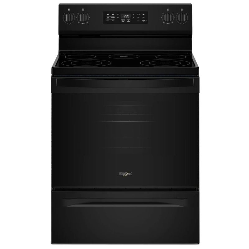 Whirlpool YWFES4530SB Electric Range, 5.3 cu. ft. Capacity, 30 inch Exterior Width, Convection, 5 Burners, Storage Drawer, Air Fry, Steam Clean, 3,000 W Highest Element, Black colour