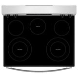 Whirlpool YWFES4530SZ Electric Range, 5.3 cu. ft. Capacity, 30 inch Exterior Width, Convection, 5 Burners, Storage Drawer, Air Fry, Steam Clean, 3,000 W Highest Element, FingerPrint Ressistant Sta colour