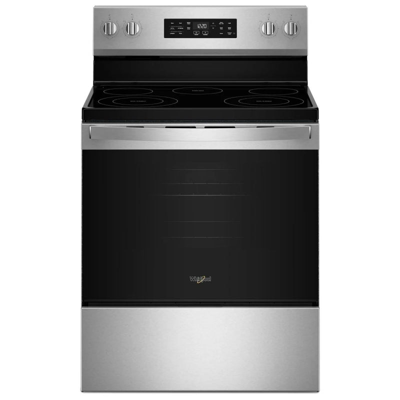 Whirlpool YWFES4530SZ Electric Range, 5.3 cu. ft. Capacity, 30 inch Exterior Width, Convection, 5 Burners, Storage Drawer, Air Fry, Steam Clean, 3,000 W Highest Element, FingerPrint Ressistant Sta colour