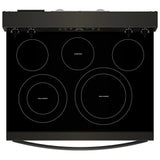 Whirlpool YWFES5030RV Electric Range, 5.3 cu. ft. Capacity, 30 inch Exterior Width, Convection, 5 Burners, Storage Drawer, Yes, Self Clean, 3,000 W Highest Element, Black Stainless Steel colour