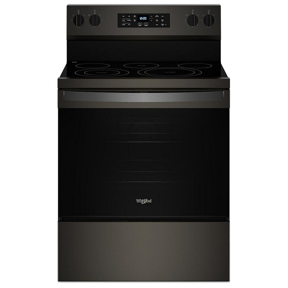 Whirlpool YWFES5030RV Electric Range, 5.3 cu. ft. Capacity, 30 inch Exterior Width, Convection, 5 Burners, Storage Drawer, Yes, Self Clean, 3,000 W Highest Element, Black Stainless Steel colour