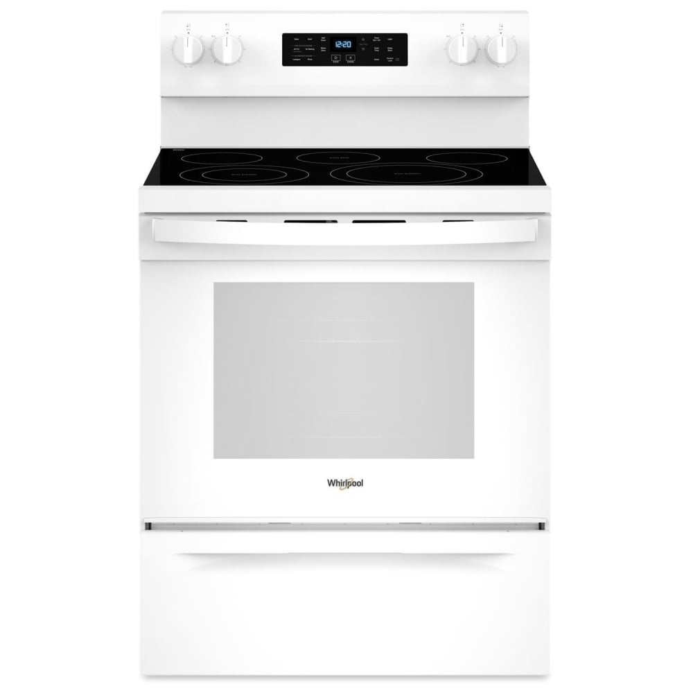 Whirlpool YWFES5030RW Electric Range, 5.3 cu. ft. Capacity, 30 inch Exterior Width, Convection, 5 Burners, Storage Drawer, Yes, Self Clean, 3,000 W Highest Element, White colour