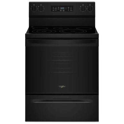 Whirlpool YWFES5730SB Electric Range, 5.3 cu. ft. Capacity, 30 inch Exterior Width, Convection, 5 Burners, Storage Drawer, Air Fry, Self Clean, 3,000 W Highest Element, Black colour, WipeClean™