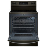 Whirlpool YWFES5730SV Electric Range, 5.3 cu. ft. Capacity, 30 inch Exterior Width, Convection, 5 Burners, Storage Drawer, Air Fry, Self Clean, 3,000 W Highest Element, Black Stainless colour