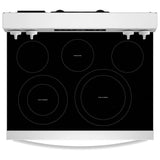Whirlpool YWFES5730SW Electric Range, 5.3 cu. ft. Capacity, 30 inch Exterior Width, Convection, 5 Burners, Storage Drawer, Air Fry, Self Clean, 3,000 W Highest Element, White colour