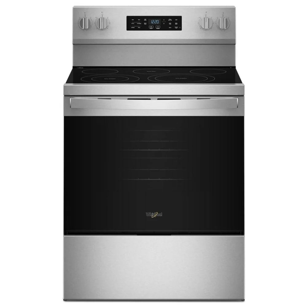 Whirlpool YWFES5730SZ Electric Range, 5.3 cu. ft. Capacity, 30 inch Exterior Width, Convection, 5 Burners, Storage Drawer, Air Fry, Self Clean, 3,000 W Highest Element, FingerPrint Resistant Stainless Steel colour