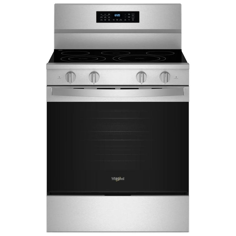 Whirlpool YWFES7030SZ Electric Range, 5.3 cu. ft. Capacity, 30 inch Exterior Width, True Convection, 5 Burners, Storage Drawer, Air Fry, Self Clean, 3,000 W Highest Element, FingerPrint Resistant Stainless Steel colour