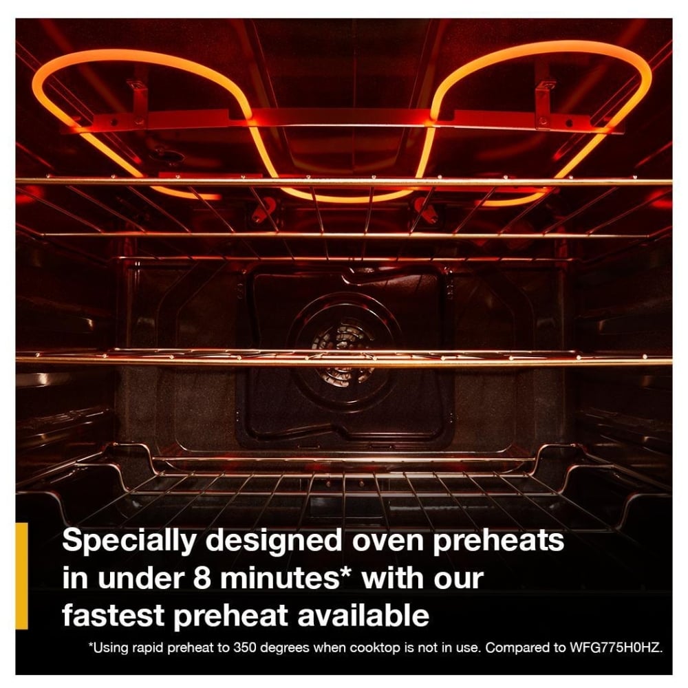 Whirlpool YWFES7030SZ Electric Range, 5.3 cu. ft. Capacity, 30 inch Exterior Width, True Convection, 5 Burners