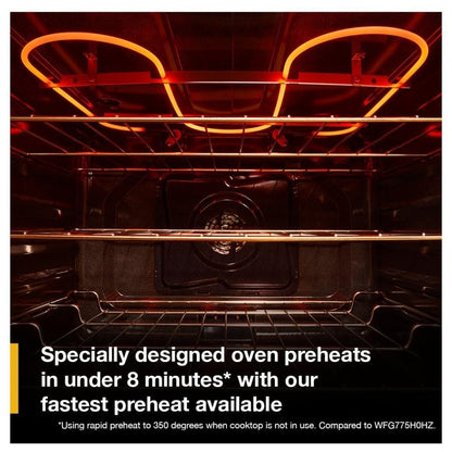 Whirlpool YWFES7030SZ Electric Range, 5.3 cu. ft. Capacity, 30 inch Exterior Width, True Convection, 5 Burners