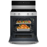 Whirlpool YWFES7030SZ Electric Range, 5.3 cu. ft. Capacity, 30 inch Exterior Width, True Convection, 5 Burners, Storage Drawer, Air Fry, Self Clean, 3,000 W Highest Element, FingerPrint Resistant Stainless Steel colour