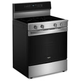 Whirlpool YWFES7030SZ Electric Range, 5.3 cu. ft. Capacity, 30 inch Exterior Width, True Convection, 5 Burners, Storage Drawer, Air Fry, Self Clean, 3,000 W Highest Element, FingerPrint Resistant Stainless Steel colour