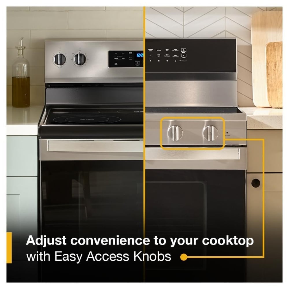 Whirlpool YWFES7030SZ Electric Range, 5.3 cu. ft. Capacity, 30 inch Exterior Width, True Convection, 5 Burners