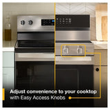 Whirlpool YWFES7030SZ Electric Range, 5.3 cu. ft. Capacity, 30 inch Exterior Width, True Convection, 5 Burners, Storage Drawer, Air Fry, Self Clean, 3,000 W Highest Element, FingerPrint Resistant Stainless Steel colour