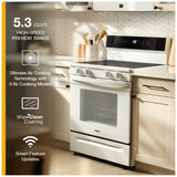 Whirlpool YWFES7530RW Electric Range, 5.3 cu. ft. Capacity, 30 inch Exterior Width, True Convection, 5 Burners, Storage Drawer, Yes, Self Clean, 3,000 W Highest Element, White colour