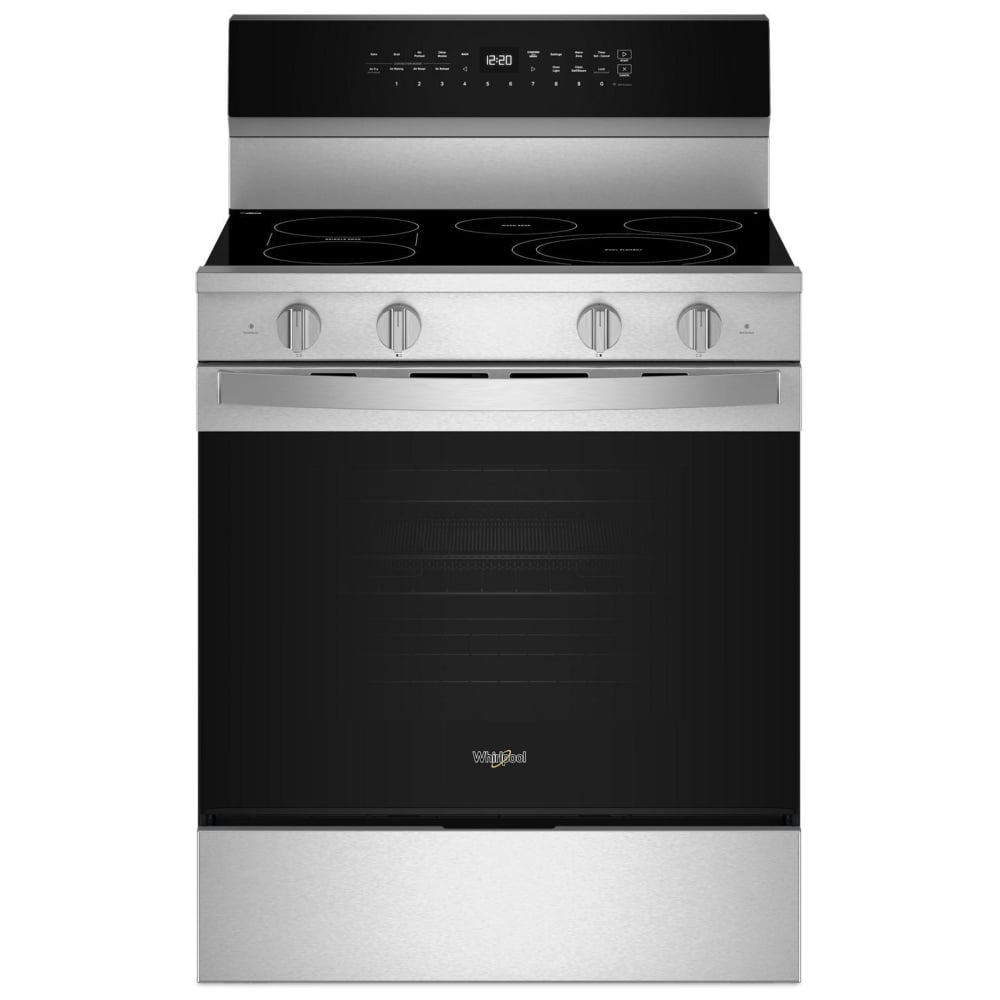 Whirlpool YWFES7530RZ Electric Range, 5.3 cu. ft. Capacity, 30 inch Exterior Width, True Convection, 5 Burners, Storage Drawer, Yes, Self Clean, 3,000 W Highest Element, Stainless Steel colour