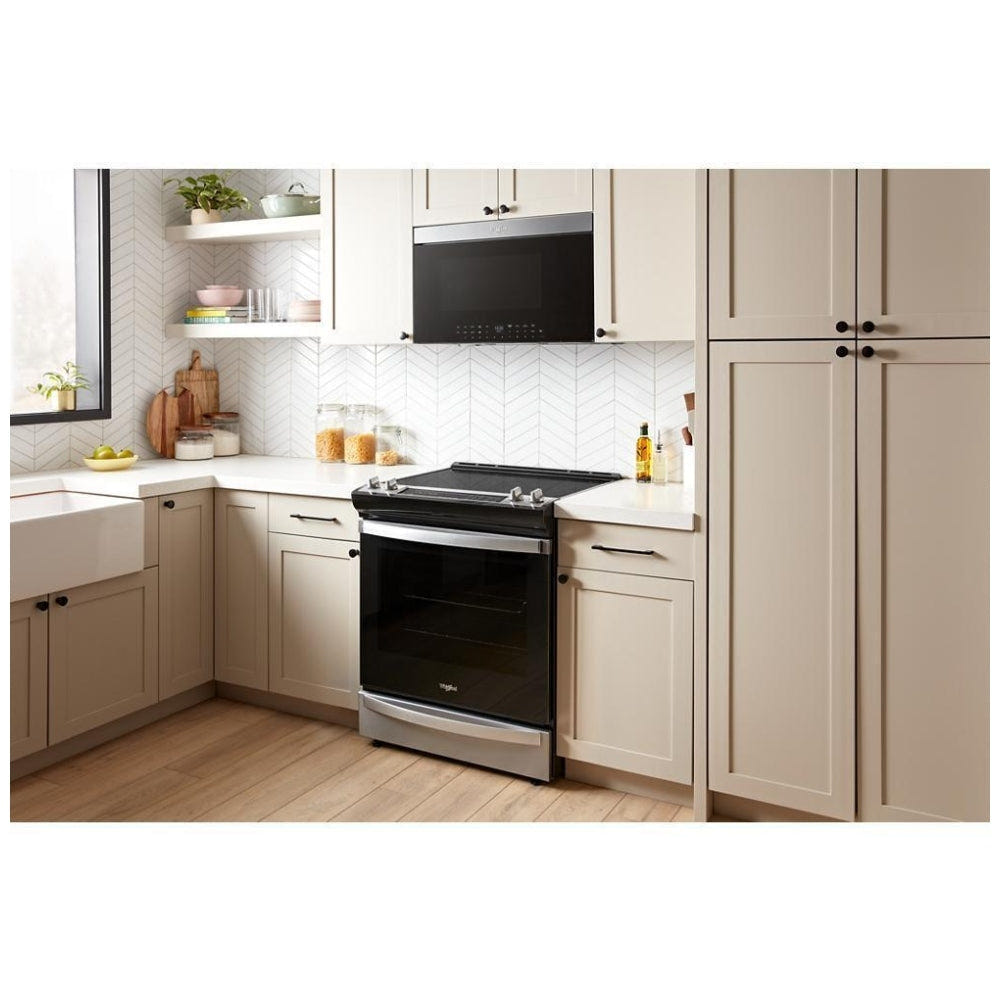 Whirlpool YWMMF7330RZ Over the Range Microwave, 30 inch Exterior Width, 1.1 cu. ft. Capacity, Stainless Steel colour Air Fry/Roast/Grill Mode