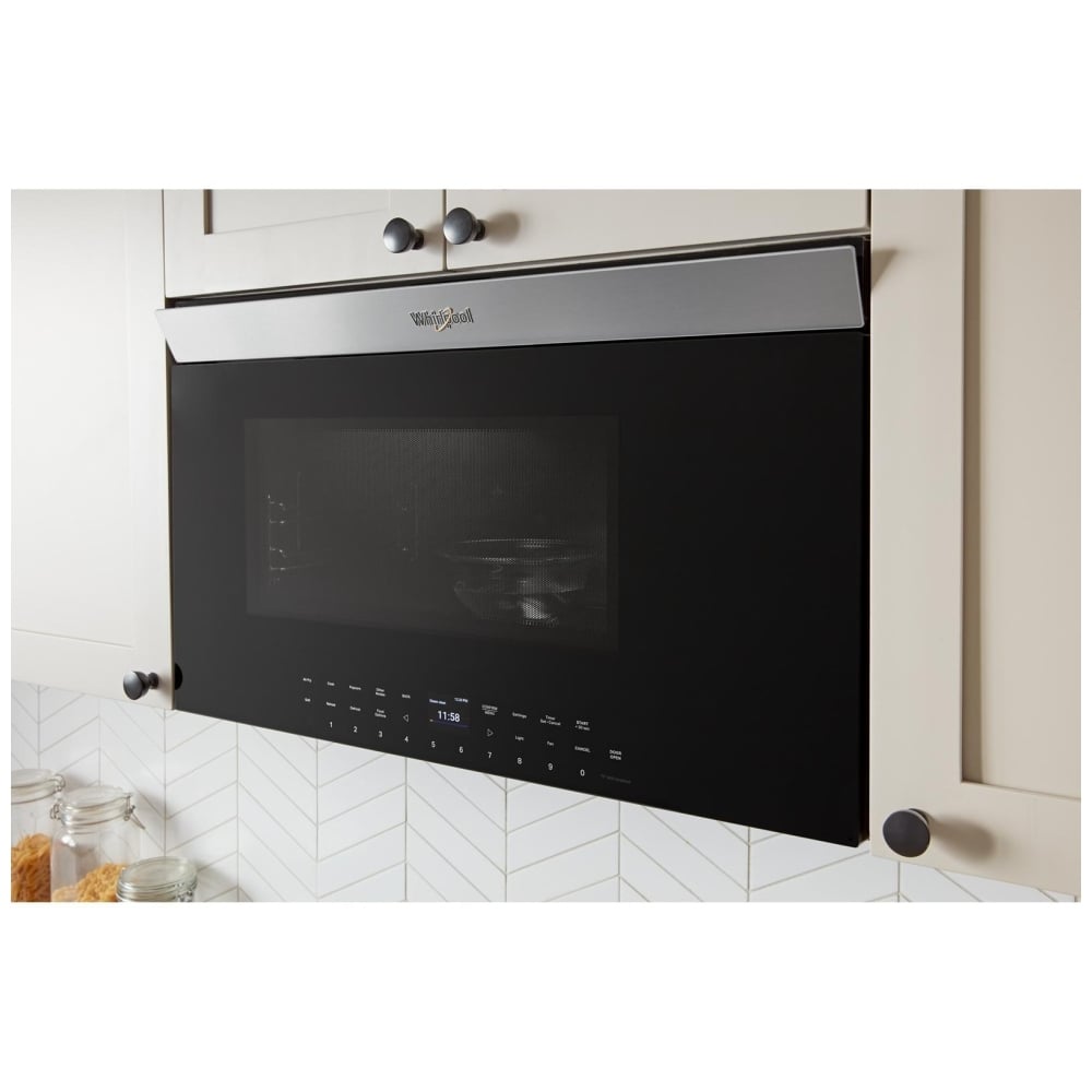 Whirlpool YWMMF7330RZ Over the Range Microwave, 30 inch Exterior Width, 1.1 cu. ft. Capacity, Stainless Steel colour Air Fry/Roast/Grill Mode