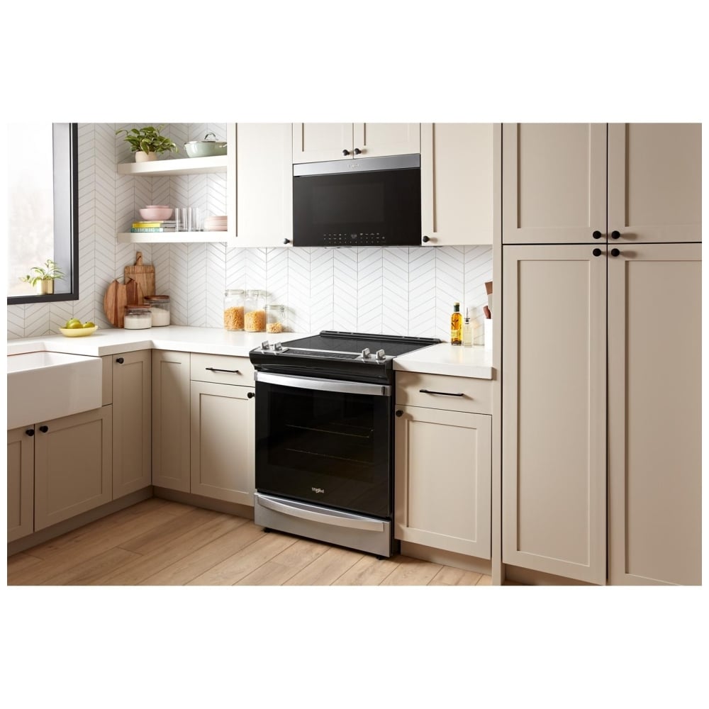 Whirlpool YWMMF7330RZ Over the Range Microwave, 30 inch Exterior Width, 1.1 cu. ft. Capacity, Stainless Steel colour Air Fry/Roast/Grill Mode