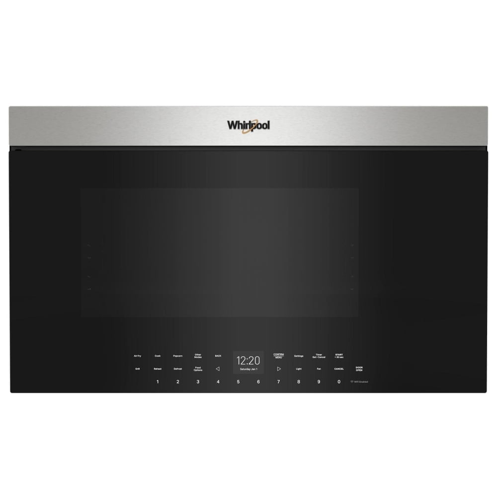 Whirlpool YWMMF7330RZ Over the Range Microwave, 30 inch Exterior Width, 1.1 cu. ft. Capacity, Stainless Steel colour Air Fry/Roast/Grill Mode