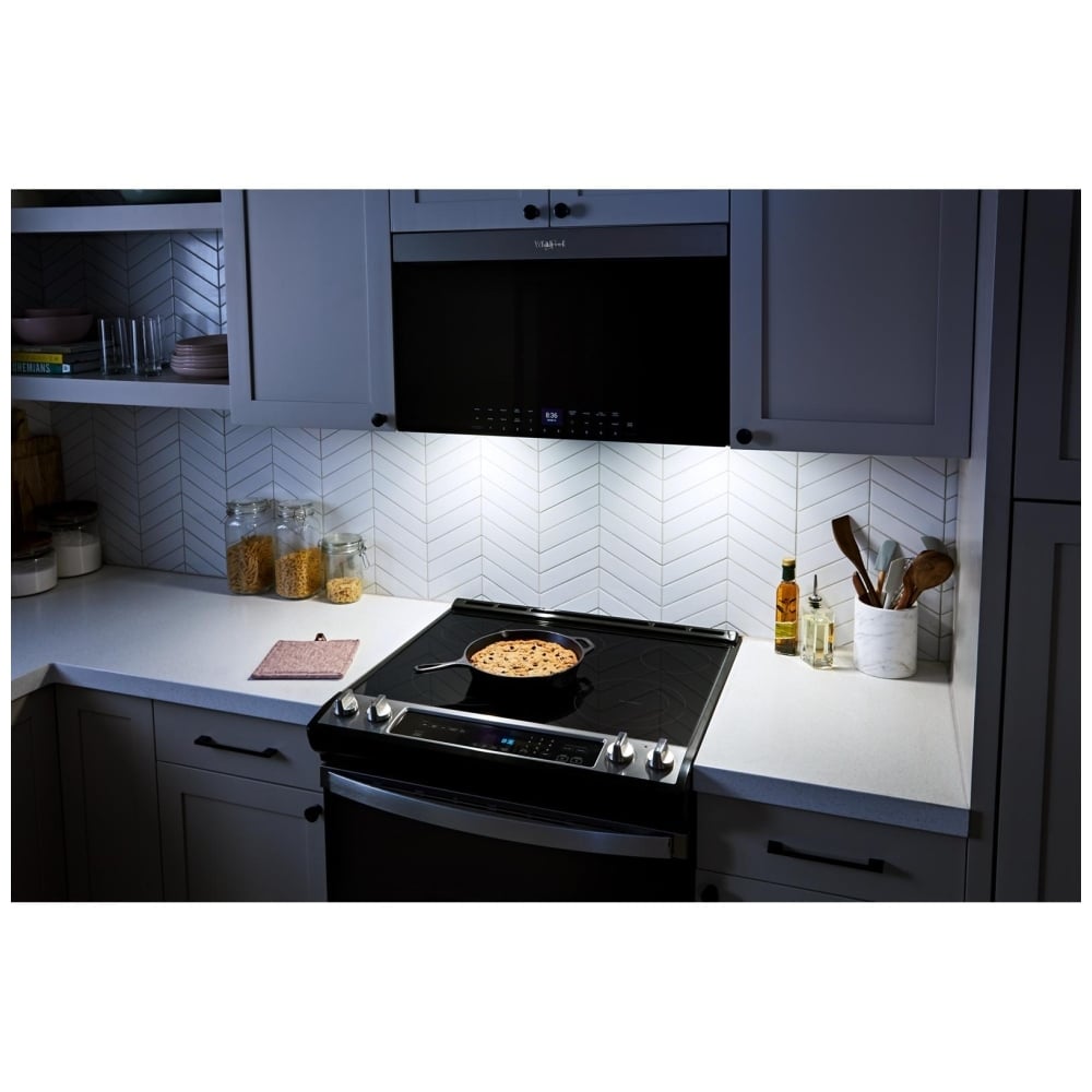 Whirlpool YWMMF7330RZ Over the Range Microwave, 30 inch Exterior Width, 1.1 cu. ft. Capacity, Stainless Steel colour Air Fry/Roast/Grill Mode