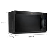 Whirlpool YWMMS3130RB Over the Range Microwave, 30 inch Exterior Width, 1.7 cu. ft. Capacity, 300 CFM, 900 W Watts, Incandescent , Black colour