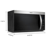 Whirlpool YWMMS3130RS Over the Range Microwave, 30 inch Exterior Width, 1.7 cu. ft. Capacity, 300 CFM, 900 W Watts, Incandescent , Stainless Steel colour