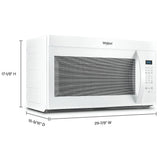 Whirlpool YWMMS3130RW Over the Range Microwave, 30 inch Exterior Width, 1.7 cu. ft. Capacity, 300 CFM, 900 W Watts, Incandescent , White colour