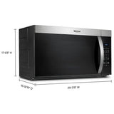 Whirlpool YWMMS3130RZ Over the Range Microwave, 30 inch Exterior Width, 1.7 cu. ft. Capacity, 300 CFM, 900 W Watts, Incandescent , Finger Print Resistant Stainless Steel colour